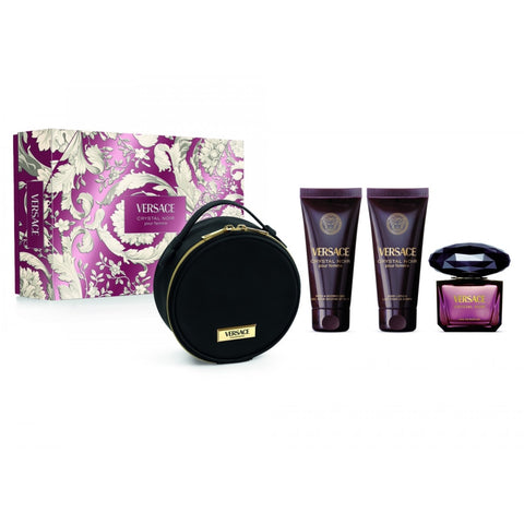 Versace Crystal Noir EDP 90 ml + лосион за тяло 100 ml + душ гел 100 ml + несесер – комплект – γνήσιο άρωμα