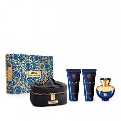 Versace Dylan Blue Pour Femme EDP 100 ml + лосион за тяло 100 ml + душ гел 100 ml + несесер – комплект – γνήσιο άρωμα