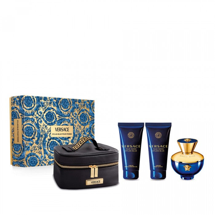 Versace Dylan Blue Pour Femme EDP 100 ml + лосион за тяло 100 ml + душ гел 100 ml + несесер – комплект